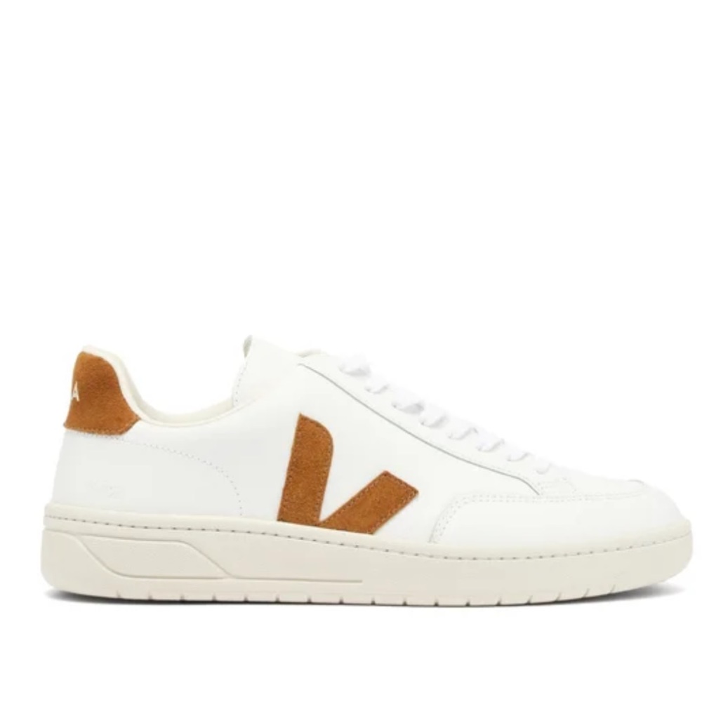 VEJA V-12 suede, leather trainers white & camel EU unisex 41, US M 8, US W 9.5